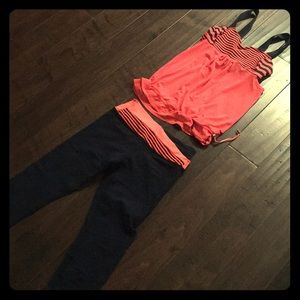 Lululemon outfit (coral/navy)